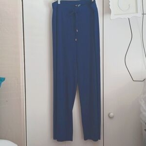 Jones New York, Cobalt Blue, Wide leg, pull-on pants with draw string waist Sz L
